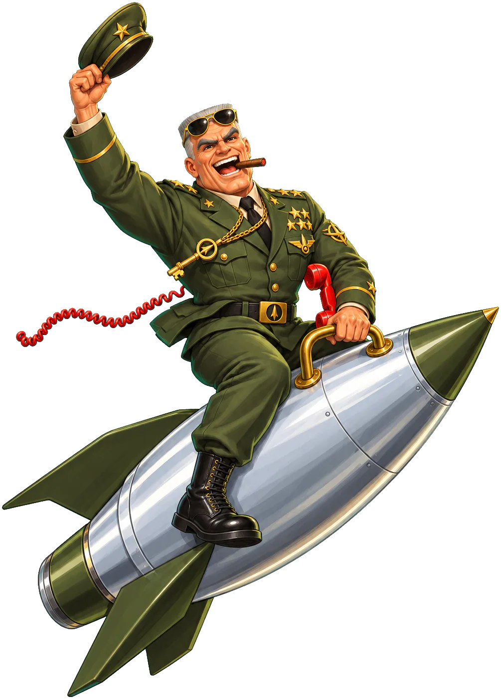 General Brass riding a warhead